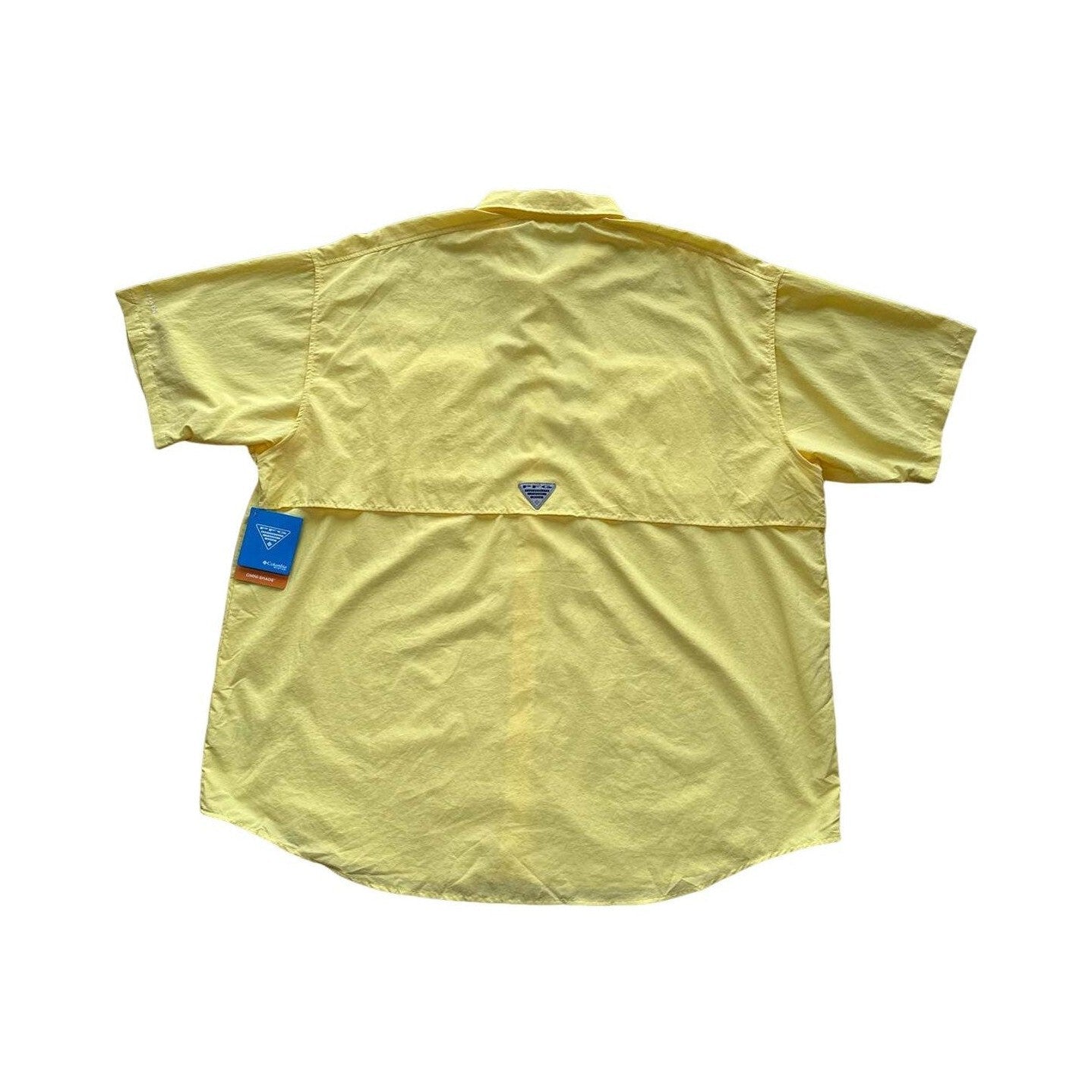 Columbia Men's BFG Bahama Short Sleeve Shirt Yellow XXL USED